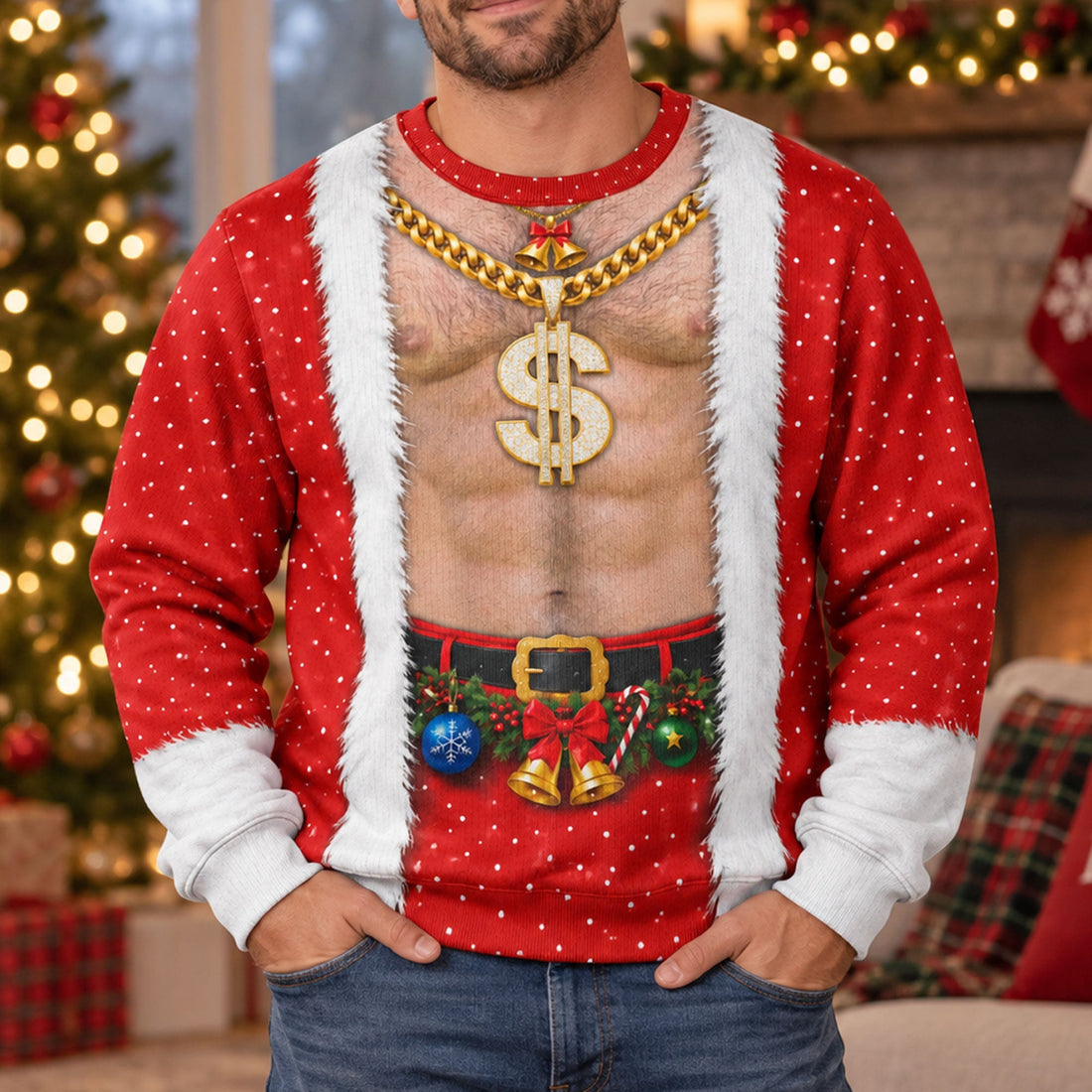 3D-Realistic-Hairy-Santa-Sweatshirt,-Funny-Body-Sweater,-Gift-For-Men-Personalized-Sweater-1