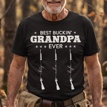 Best-Buckin'-Grandpa-Ever-Hunting-Line-Text-Personalized-Shirt-1