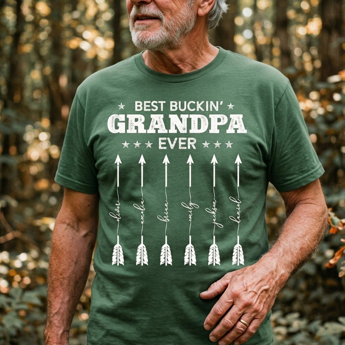 Best-Buckin'-Grandpa-Ever-Hunting-Line-Text-Personalized-Shirt-1