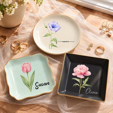 Custom-Birth-Flower-&-Name-For-Her-Gift-For-Friends-Coworkers-Daughters-Sisters-Personalized-Jewelry-Dish