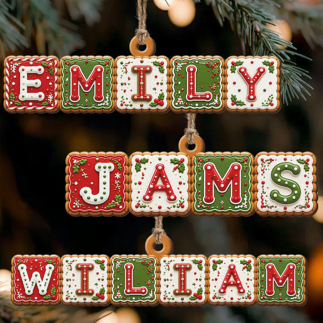 Custom-Name-For-Kids,-Family-Stocking-Tag-Gingerbread-Style-Personalized-Ornament-1