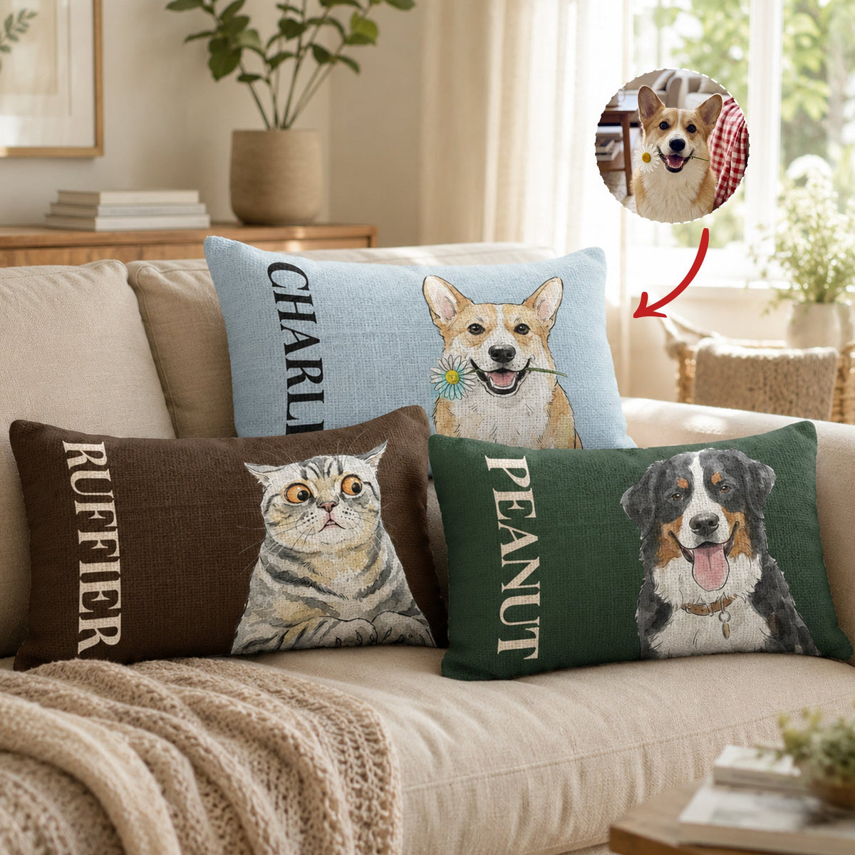 Custom-Pet-Funny-Style-Art-Watercolor-Personalized-Pillow-Cover-1