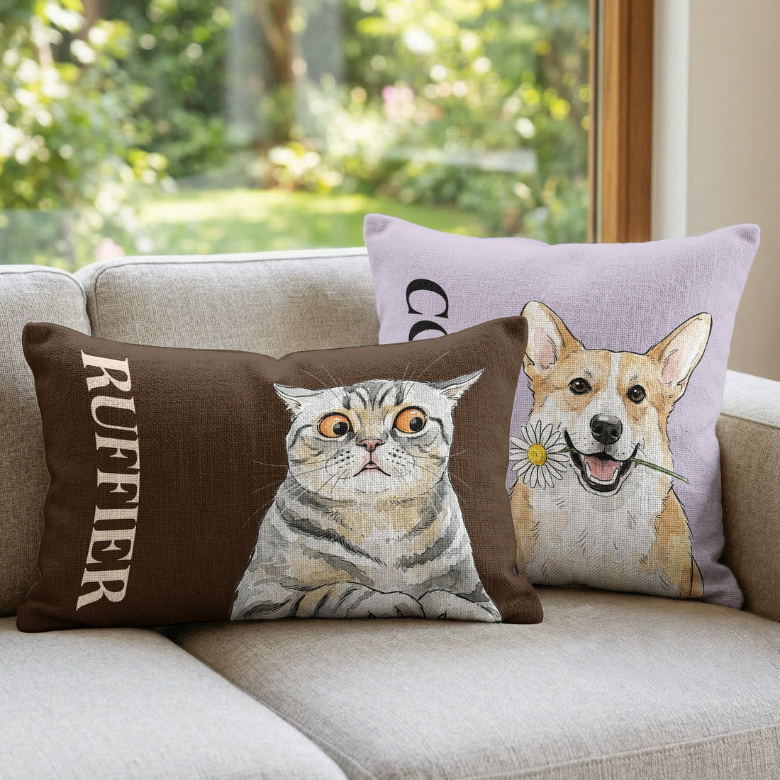 Custom-Pet-Funny-Style-Art-Watercolor-Personalized-Pillow-Cover-1