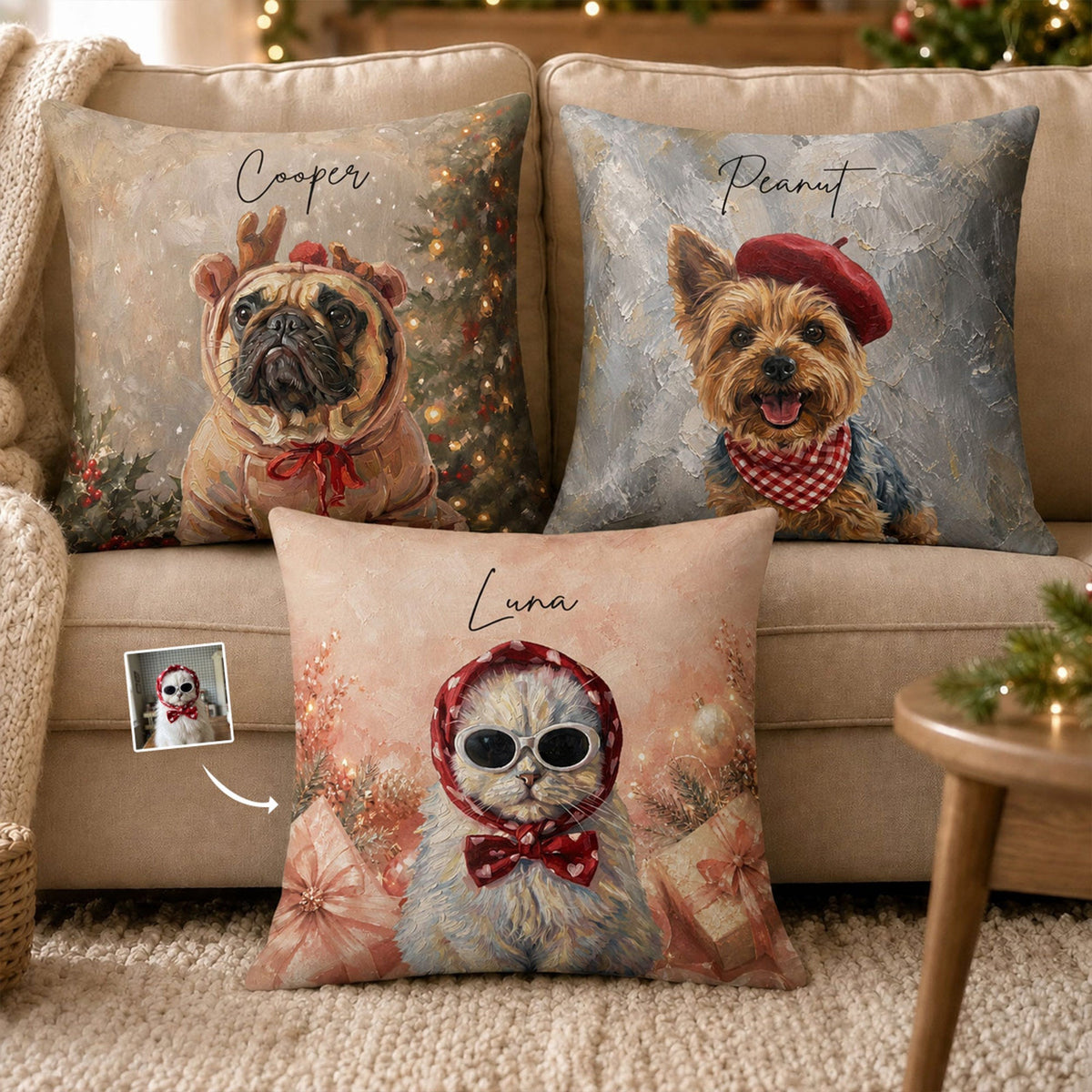 Custom-Pet-Portrait-Oil-Painting-Art-Christmas-Decor-Gifts-For-Pet-Lovers-Personalized-Pillow-1