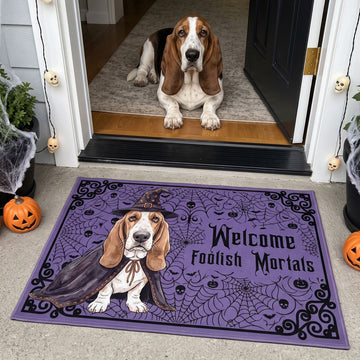 Custom-Pet-Portrait-Watercolor-Art-Spooky-Welcome-Halloween-Personalized-Doormat-1