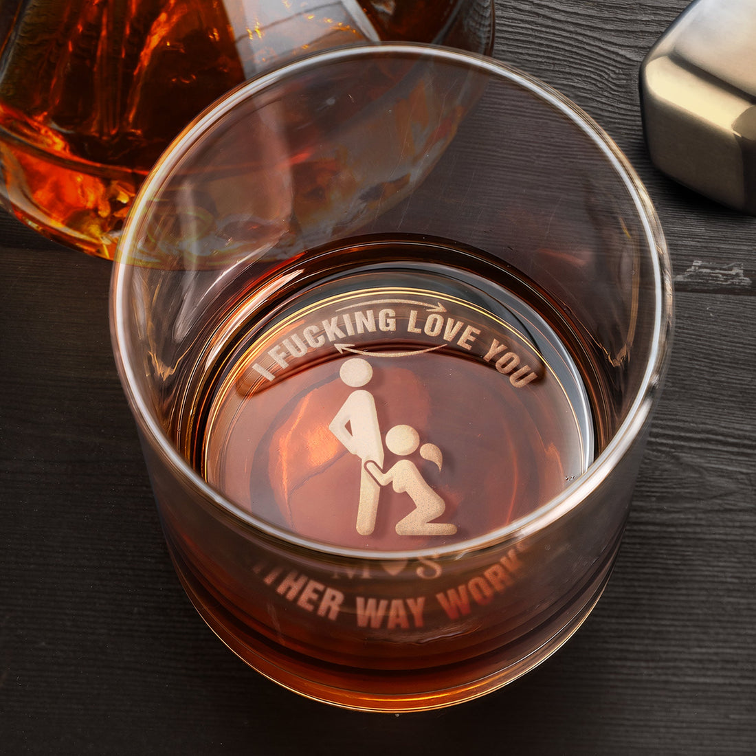 Funny Naughty Spicy Gift For Him, Husband, Boyfriend - Personalized Whiskey Glass