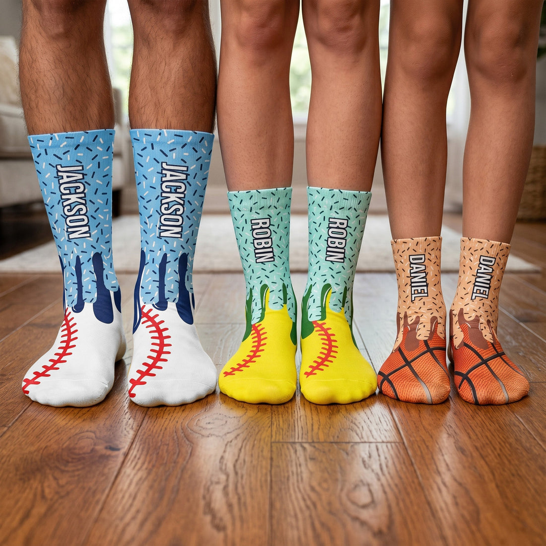 Icecream-Drip-For-Baseball,-Softball,-Soccer,-Football,-Basketball,-Hockey-Lover--Personalized-Socks-1
