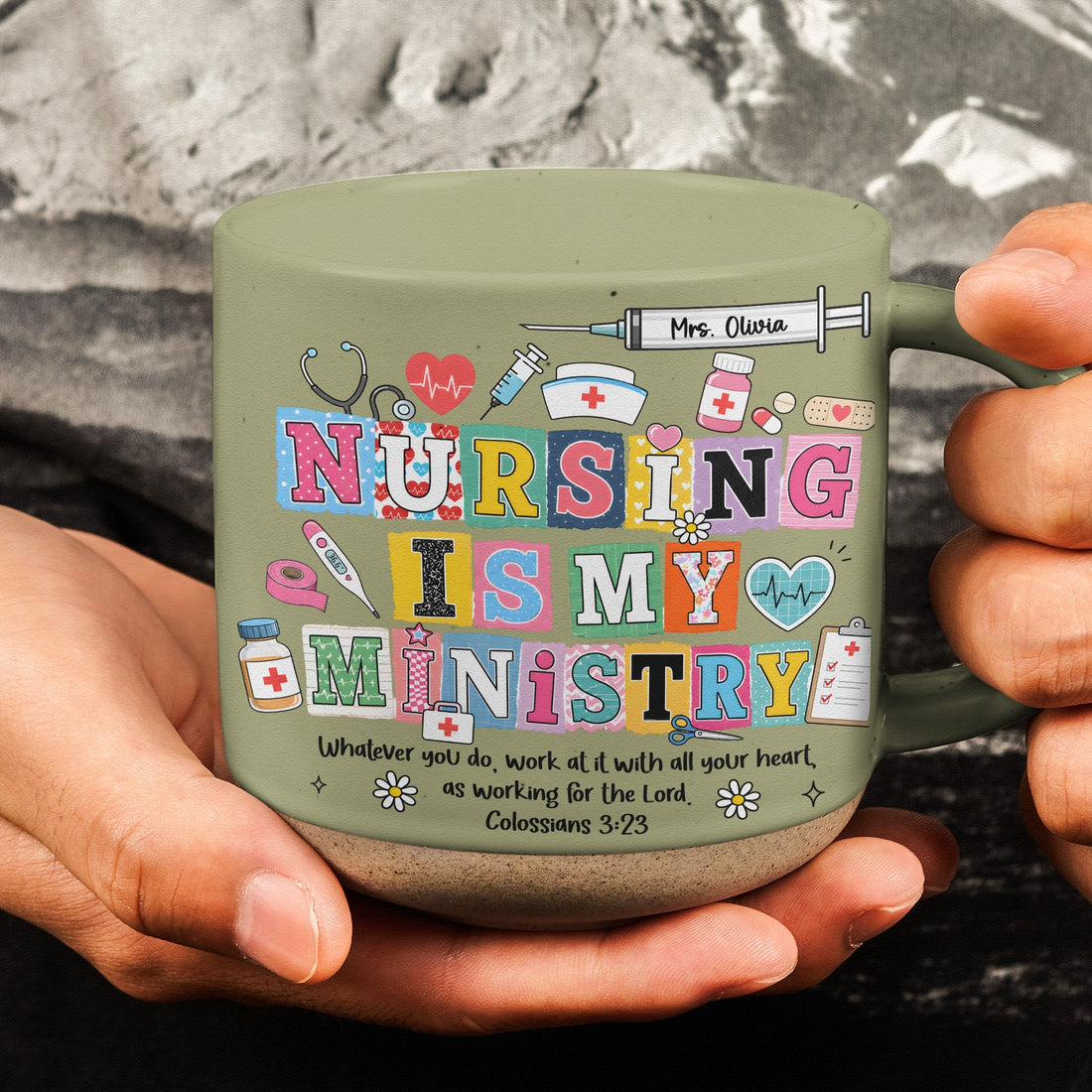 Nursing,-Caring,-Healing-Is-My-Ministry-Gift-For-Nurse,-Doctor,-Healthcare-Personalized-Mug-1