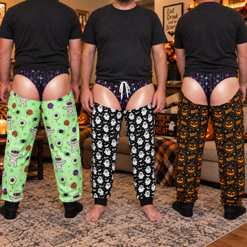 Personalized Halloween Pajama Pants For Men, Funny Fake Underwear Sleep Pants - Personalized Sweatpants