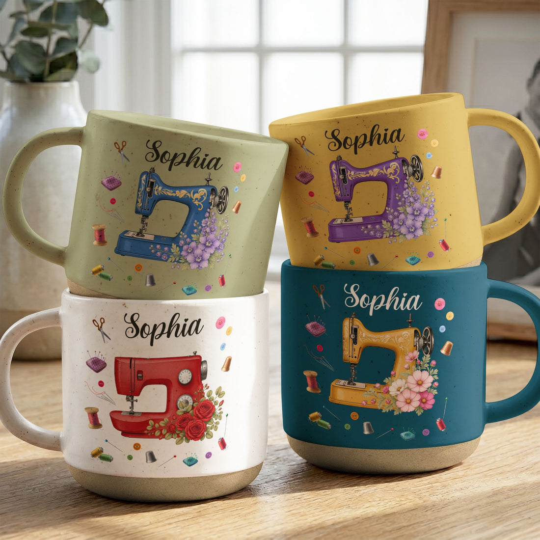 Sewing-Machine-With-Birth-Flower,-Name-For-Sewing-Lover,-Tailors-Personalized-Mug-0