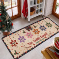Christmas Together - Custom Family Name, Snowflake Patchwork Effect - Personalized Runner Rug 1