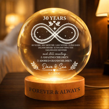 Custom Anniversary Counting Time, Custom Year For Couples, Him, Her, Parents - Personalized Night Light 1