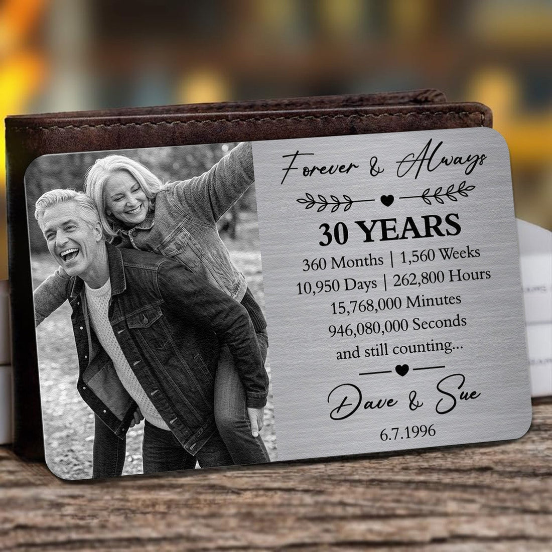 Custom Anniversary Counting Time, Custom Year For Couples, Him, Her, Parents - Personalized Wallet Card 1
