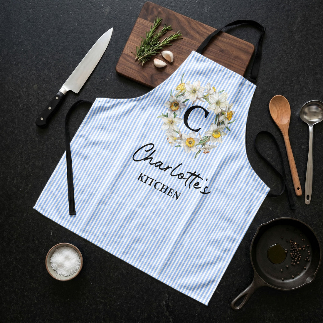 Custom Name & Birth Flowers Gifts For Her Cooking Lovers - Personalized Apron 1