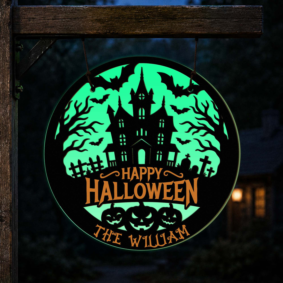 Haunted House Family Scary - Personalized Wood Sign 1