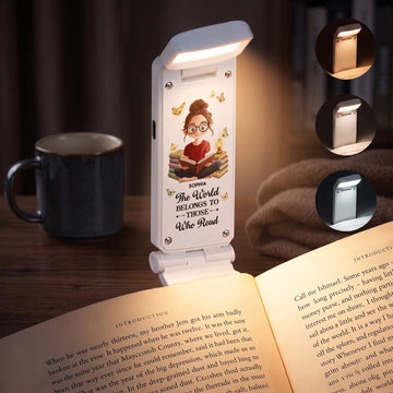 The World Belongs To Those Who Read - Gift For Book Lovers, Bookworm - Personalized Reading Lamp 1