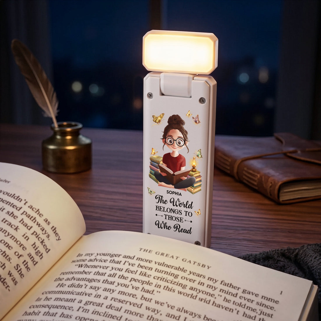 The World Belongs To Those Who Read - Gift For Book Lovers, Bookworm - Personalized Reading Lamp 1